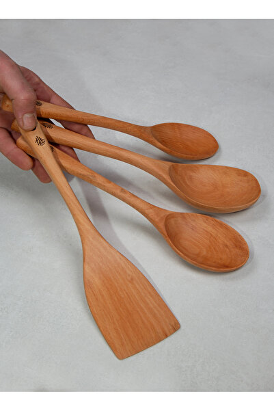 Handcraft Outdoor Bamboo Oiled 4 Piece Wooden Spoon & Spatula & Ladle Wood Kitchenware Set
