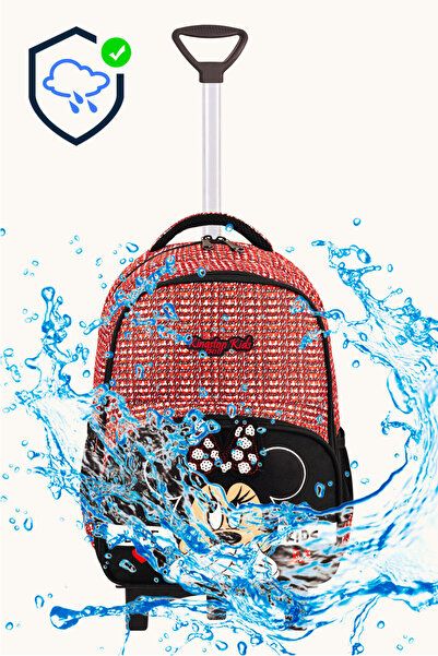 Kingston Hill Minnie Mouse Çekçek 3 Lü Ilkokul Çanta Seti - Sabit Çekçek Mekanizması (KATLANIR ÖN AYAK)