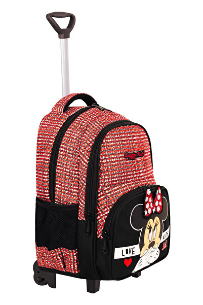 Kingston Hill Minnie Mouse Çekçek 3 Lü Ilkokul Çanta Seti - Sabit Çekçek Mekanizması (KATLANIR ÖN AYAK)