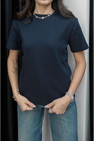 Havoş Μπλουζάκι από βαμβακερό μπλε Navy Basic