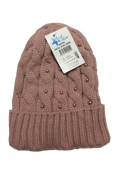 Kcrhome Still Star 100% Acrylic Pearled Glitter Beret & Beige