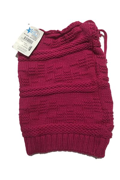 Kcrhome Still Star &100 Acrylic Drawstring Beanie & Neck Collar-Red
