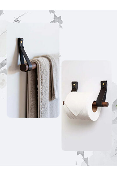 THE SIMPLE STYLE طقم حمام من الجلد الصناعي مكون من قطعتين