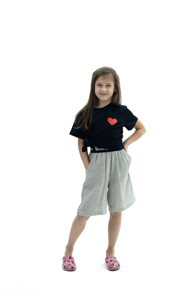 Rıse Alone Shıne Kız Çocuk Kalp Bakılı Pijama Takımı Kısa