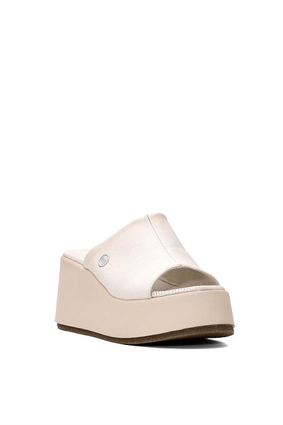 Mammamia D25YT-1565 Papuci de damă din piele naturală cu toc crem