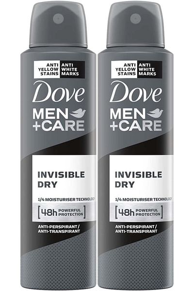 Dove Men Invisible Dry Antiperspirant Spray 150ml X 2