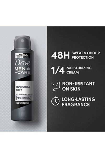 Dove Spray antiperspirant invizibil pentru bărbați, 150 ml x 3