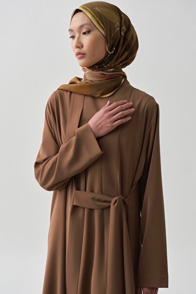 Tuğba Beli Kuşaklı Tunik Takım - Taba