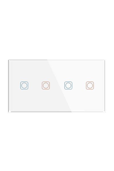 NPO FGTCM009 Touch Wifi TUYA يدعم 4 مفاتيح كهربائية ذكية - أبيض