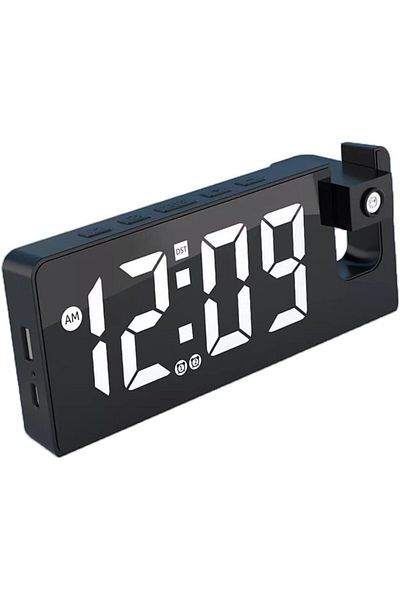 COOYA Bedroom Alarm Clock,180° Rotatable Digital Clock Projector,USB Charging Port,2-Level Brightness