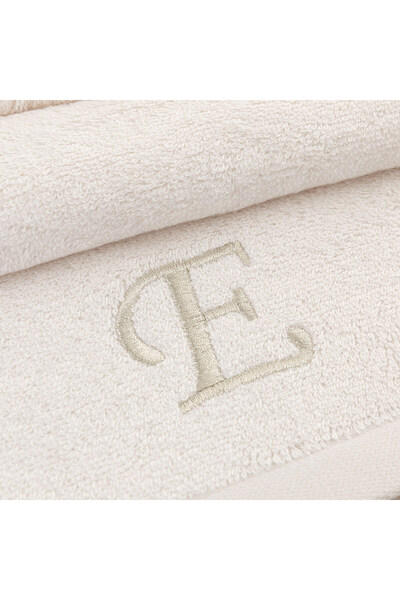 Chakra 50x90 Cm Ecru Solid Embroidered Face Towel