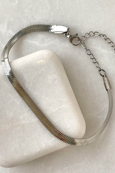 Takı Dükkanı Flat Snake Fish Back Model Stainless Steel Bracelet Scb25B