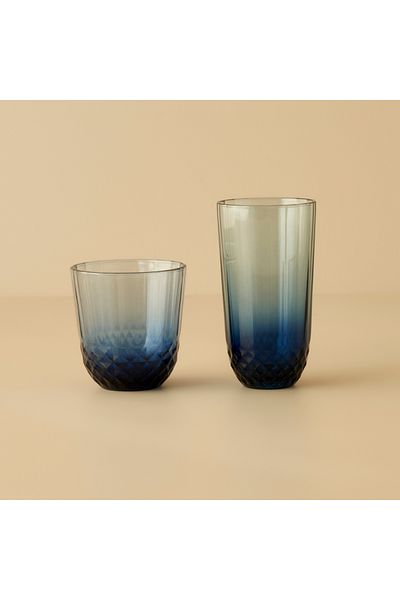 Bella Maison Colore Cutting Glass Set of 12 Blue
