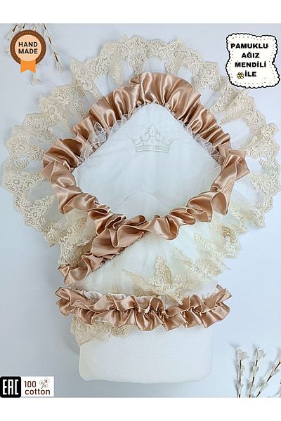 Tomuycuk Lacy Baby Blanket 100% Cotton Natural Organic Sleeping Swaddle Gift Newborn Mevlütlük
