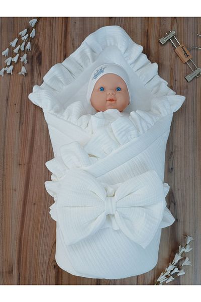 Tomuycuk 4 Layer Muslin Baby Blanket - Natural Organic, Sleeping Swaddle, Hospital Exit, Newborn Seasonal