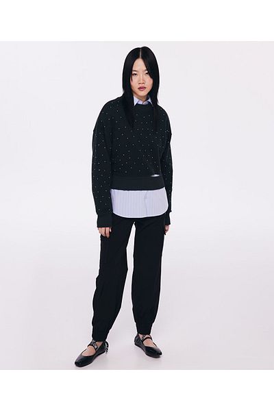 Twist Hotfix Printed Cut Sweatshirt
