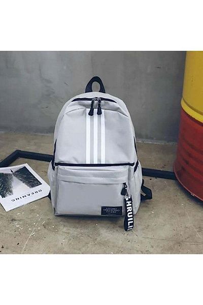 COOYA Zipper Bookbags, Adjustable Shoulder Straps, Waterproof,  Lightweight Travel Rucksack(Gray)