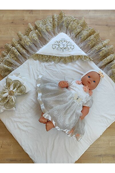 Tomuycuk Baby Boy and Girl Lace Blanket Swaddle - Mevlütlük Cotton Hospital Exit Newborn Gift