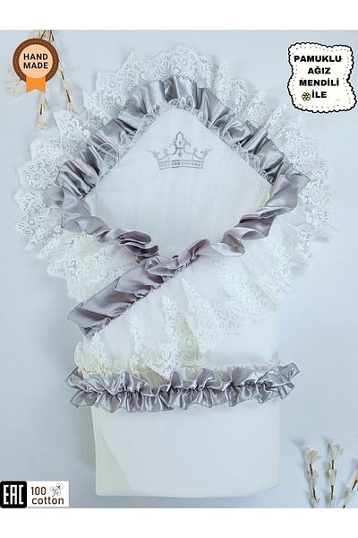 Tomuycuk Lacy Baby Blanket 100% Cotton Natural Organic Sleeping Swaddle Gift Newborn Mevlütlük