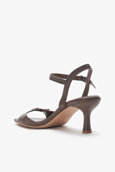 Louis Cardy Osso Brown Genuine Leather Women's Heeled Shoes