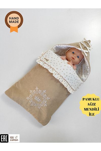 Tomuycuk Special Embroidered Baby Girl and Boy Blanket - 100% Cotton, Seasonal, Hospital Exit Newborn