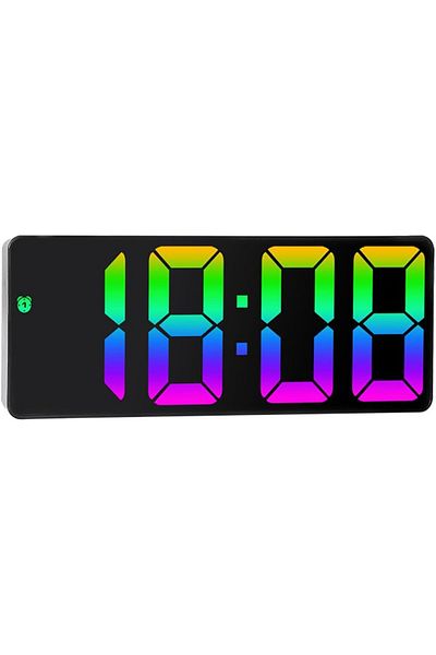 COOYA Bedroom Alarm Clock, Digital LED Clock with USB Charging Port, Adjustable Lights, 12/24H, No Plug