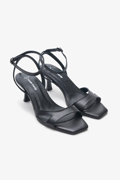 Louis Cardy Sofia Black Genuine Leather Women's Heeled Shoes