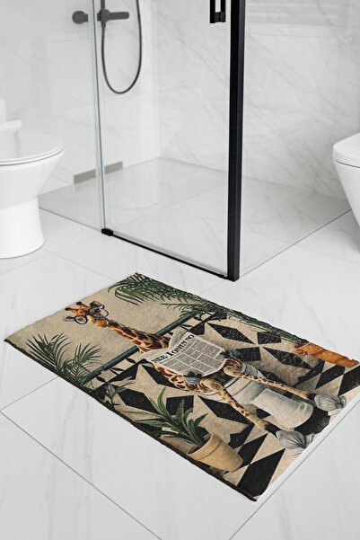 Rugs Modern Halı Özge Koleksiyonu Banyoda Gazete Okuyan Zürafa Desenli Dokuma...