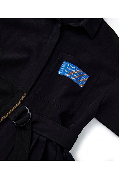 Twist Pleated Asymmetrical Shirt Dress