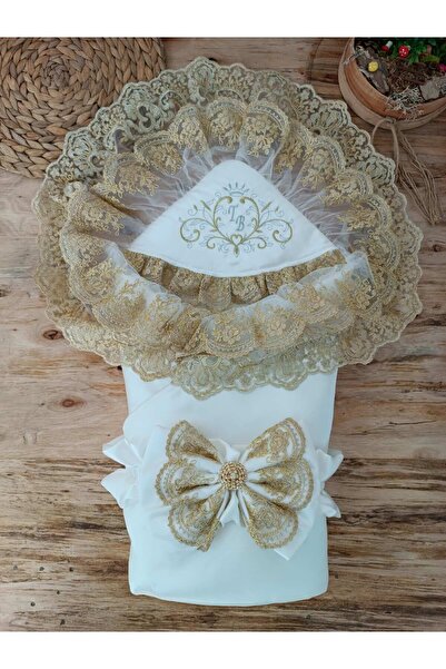Tomuycuk Baby Boy and Girl Lace Blanket Swaddle - Mevlütlük Cotton Hospital Exit Newborn Gift