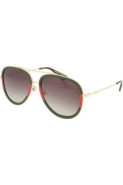 Gucci Pilot Urban Web Block Aviator Sunglasses