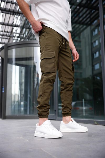 Pobudo Parachute Fabric Khaki Color Men's Trousers