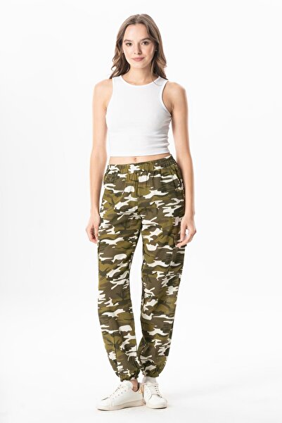 Eliş Şile Bezi Seda Şile Diaper with Elastic Waist, Green Ysl Summer Cargo Pocket Trousers