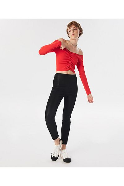 Twist Leather Look Comfortable Leggings