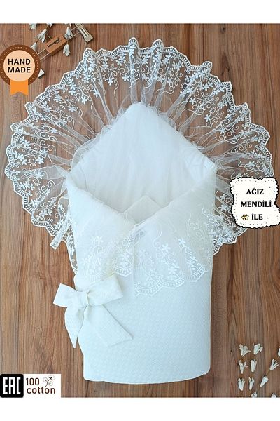 Tomuycuk Lacy Baby Blanket 100% Cotton Natural Organic Sleeping Swaddle Gift Newborn Mevlütlük