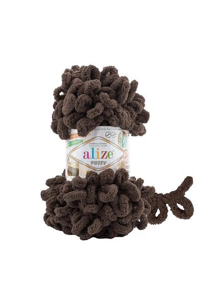 Alize Puffy 1 τεμάχιο 534 πλεκτό νήμα και καφέ βρεφική κουβέρτα