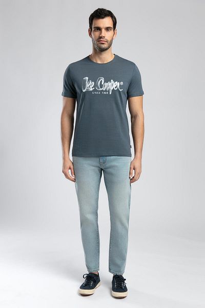 Lee Cooper Рисуване на лого на тениска Erkek İndigo O Yaka