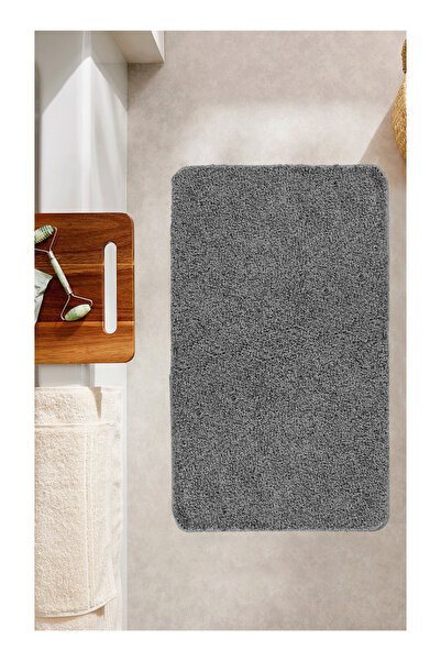 EUROBANO Soft Shaggy Tek Parça Gri 60x100 cm Doğal Kaymaz Taban Paspas