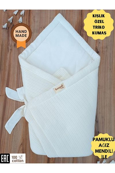 Tomuycuk Winter Knitwear Baby Blanket - Cotton Swaddle, for Boys and Girls, Hospital Exit Newborn Gift