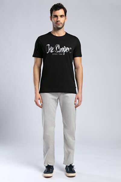 Lee Cooper Чорна чоловіча футболка з круглим коміром 252 LCM 242002 DRAWINGLO...