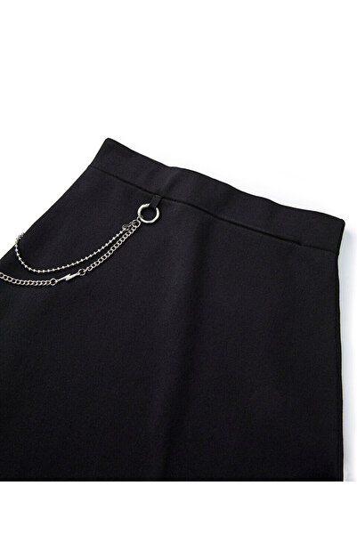 Twist Midi Skirt with Metal Accessories