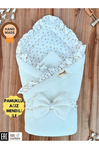 Tomuycuk 100% Cotton Floral Patterned Pique Baby Blanket - Newborn Hospital Exit Seasonal