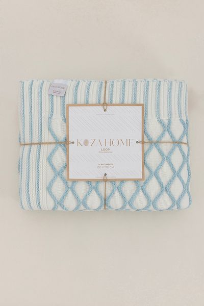 Koza Home Loop Turquoise Acrylic Tv Blanket 130X170 3733A