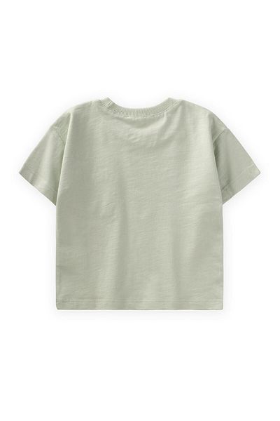 Cigit Μπλουζάκι με κέντημα γάτας 1-6 ετών Water Green