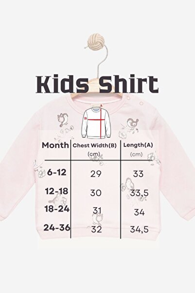 Divonette Baby Girl 100% Cotton Beige Sweatshirt - Bird Pattern, Soft Texture