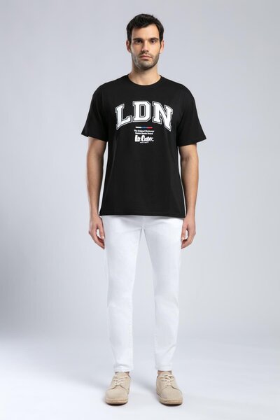 Lee Cooper Мъжка тениска с кръгла яка 252 LCM 242036 CLIFFORD BLACK