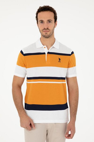 U.S. Polo Assn. 100% Cotton Men's T-Shirt with Collar Detail