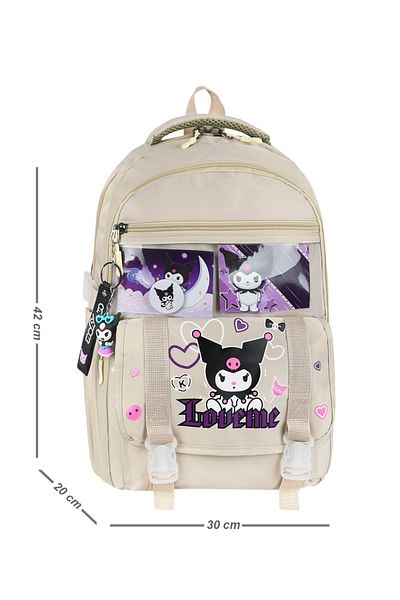 Alanç Gift Set de rucsac de școală pentru fete în stil coreean cu accesorii cremă ortopedice, nutriție termică și suport pentru stilouri