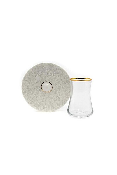 EVALIZA Paısley Altın 6Lı Çay Seti