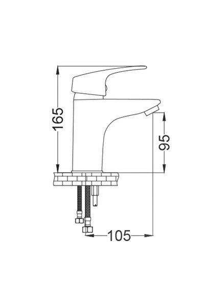 GMS Mediterranean White Chrome Sink Faucet Mixer Akd400K Double Entry